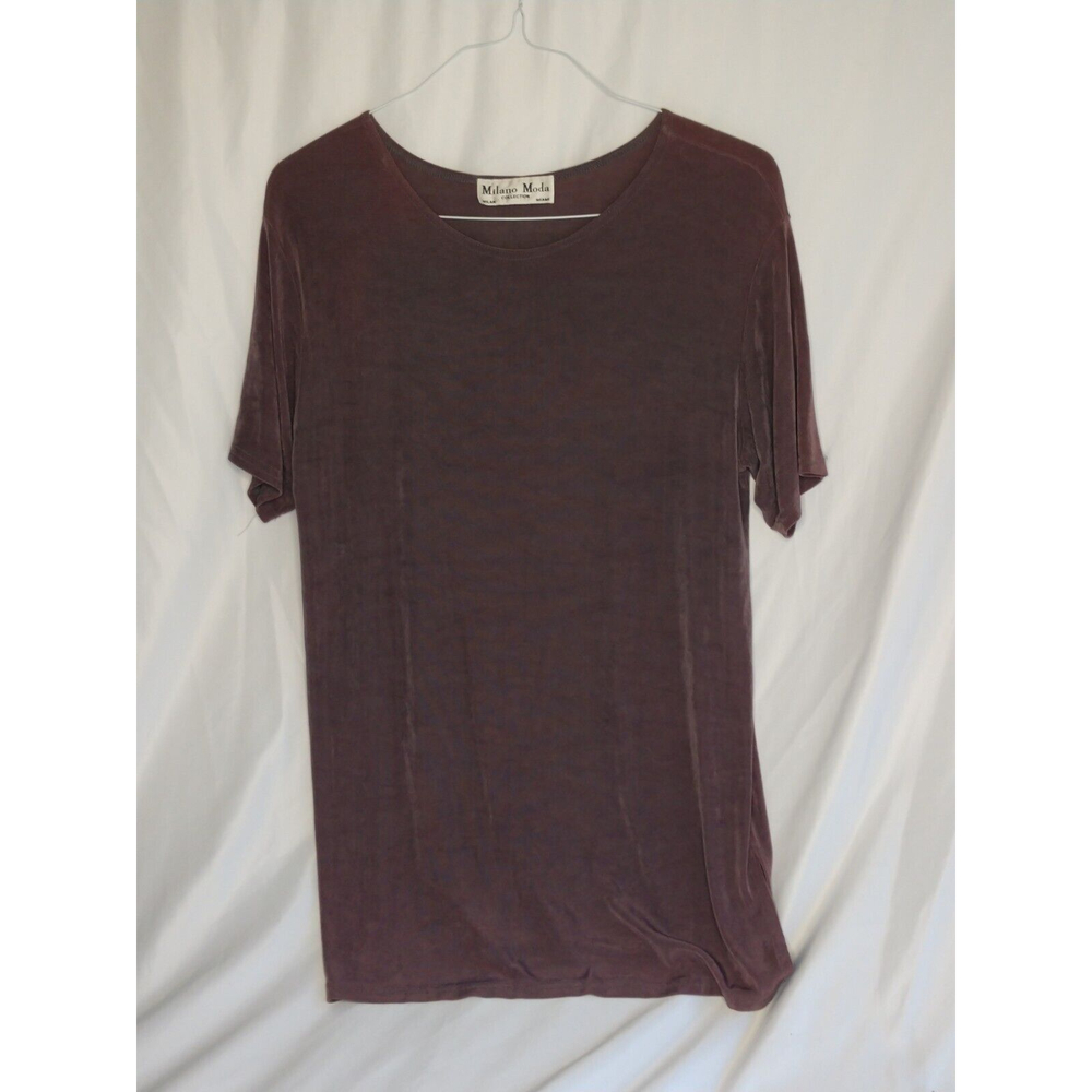 Milano Moda Collection Purple Semi Sheer Pullover Top Women's Size Large